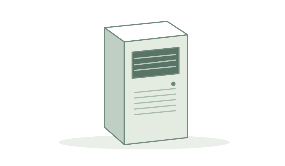 床に設置する床置き型エアコンのイラスト